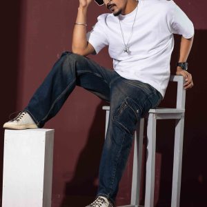 Tugra Men Street Style Cargo Denim