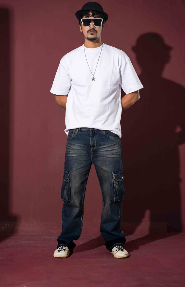 Tugra Men Street Style Cargo Denim - Image 3