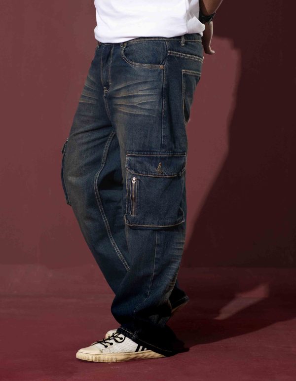 Tugra Men Street Style Cargo Denim - Image 4