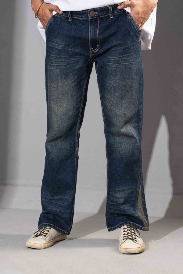Tugra Men Boot Cut Heavy Fade Cotton Non-Stretchable Jeans - Image 3