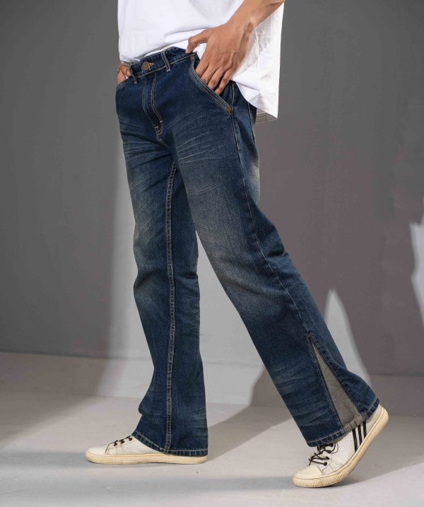Tugra Men Boot Cut Heavy Fade Cotton Non-Stretchable Jeans - Image 4