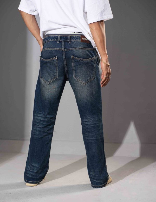 Tugra Men Boot Cut Heavy Fade Cotton Non-Stretchable Jeans - Image 5